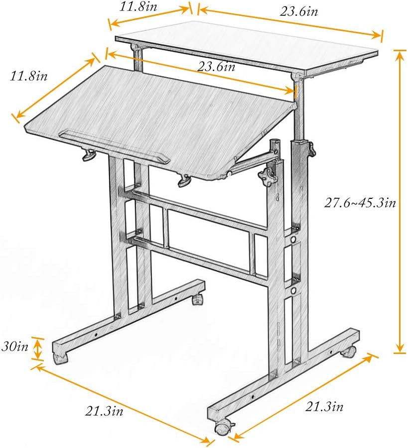 Adjustable Mobile Sit & Stand Desk Workstation