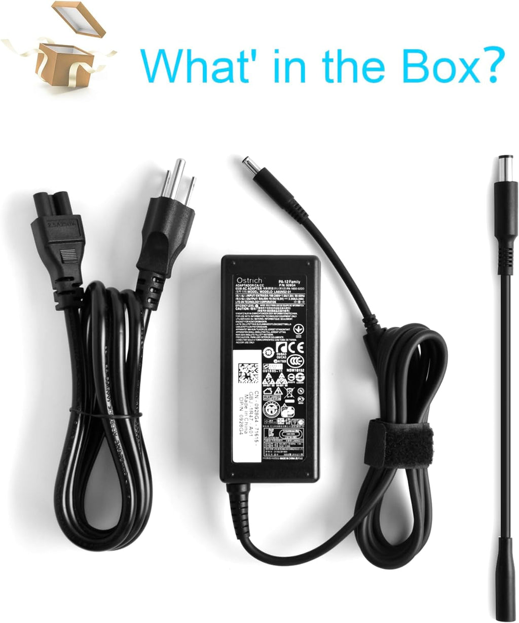 Charger for Dell Laptop Computer 65W 45W round Tip Power Adapter