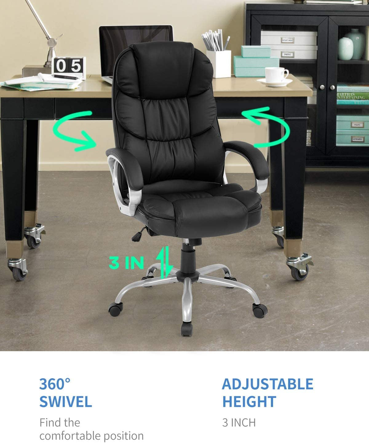 High-Back Office Chair w/Lumbar Support