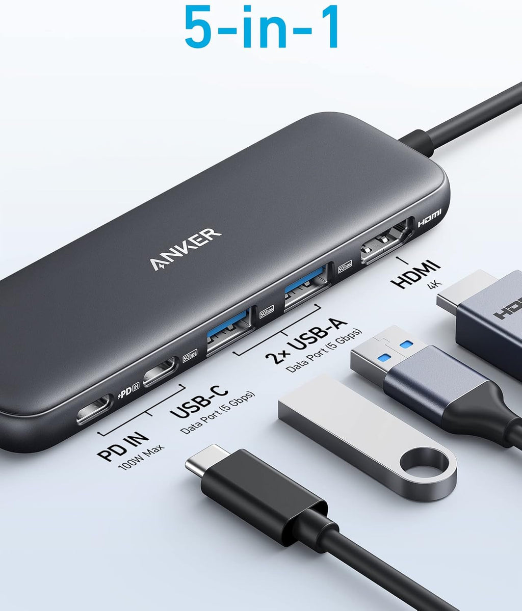 USB C Hub, 5-In-1 USBC to HDMI Splitter w/4K Display
