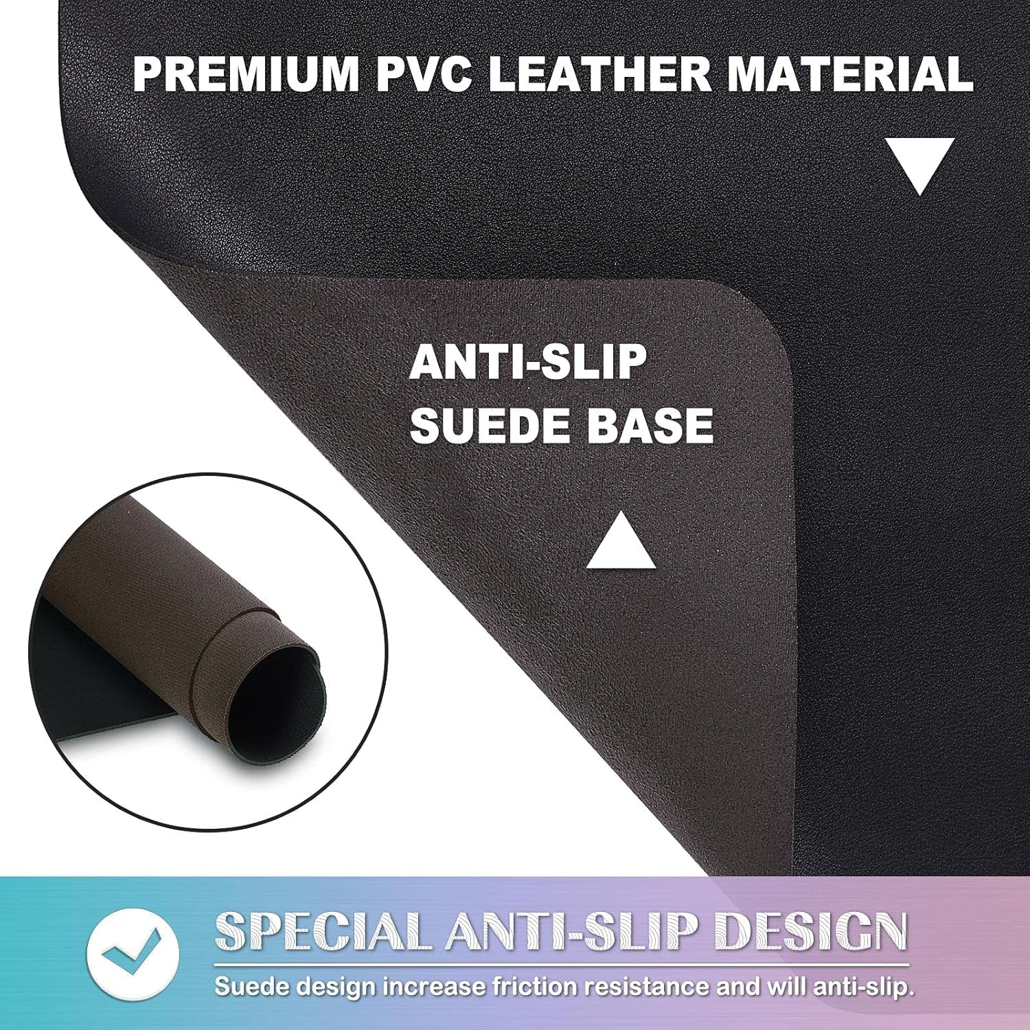 Non-Slip Leather & Suede Desk Mat