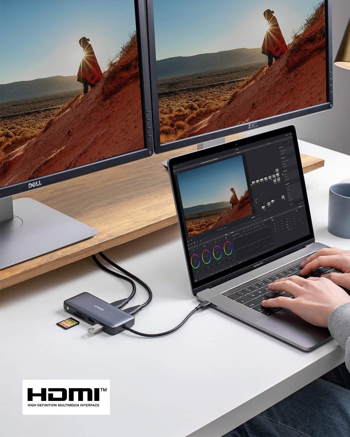 8-In-1 USB-C Hub Laptop Dual Monitor Docking Station