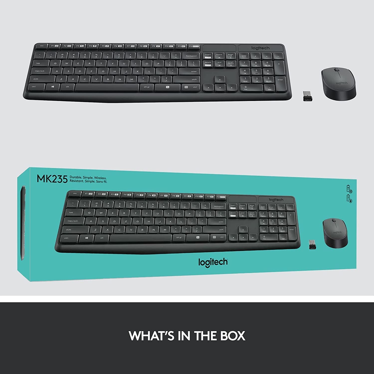 MK235 Wireless Keyboard & Mouse Combo for PC