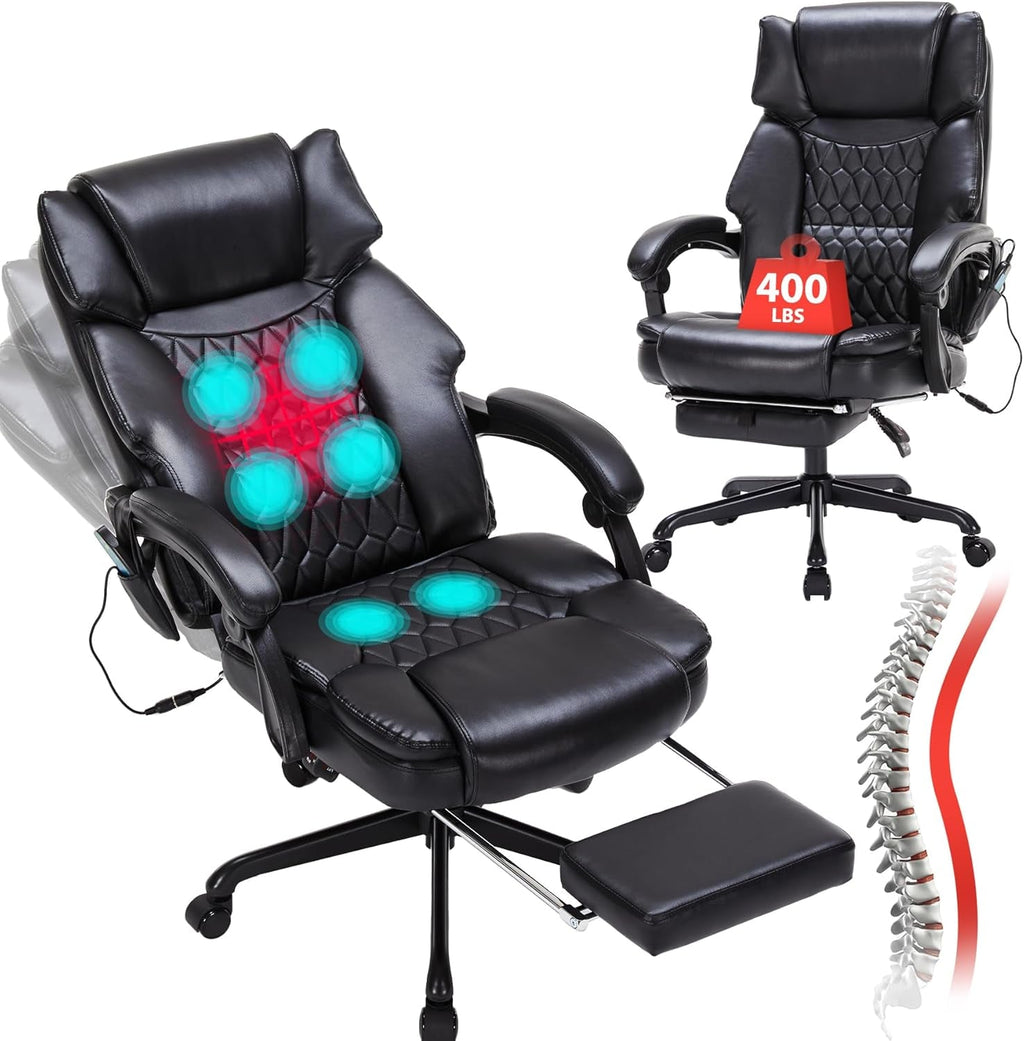6-Point Massage Chair w/Footrest, Vibration & Heat