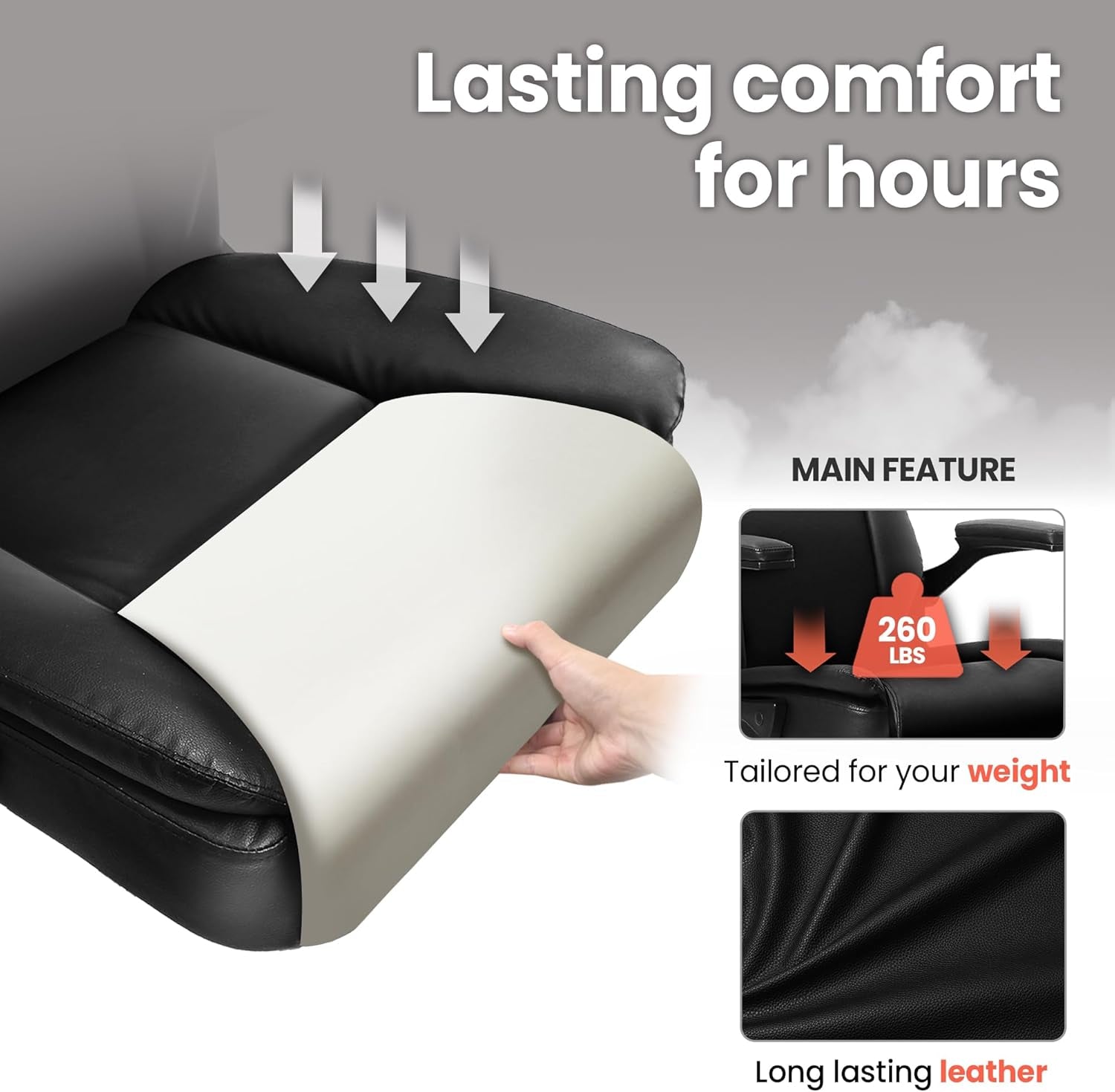 Ergonomic Leather Adjustable Mid-Back Chair