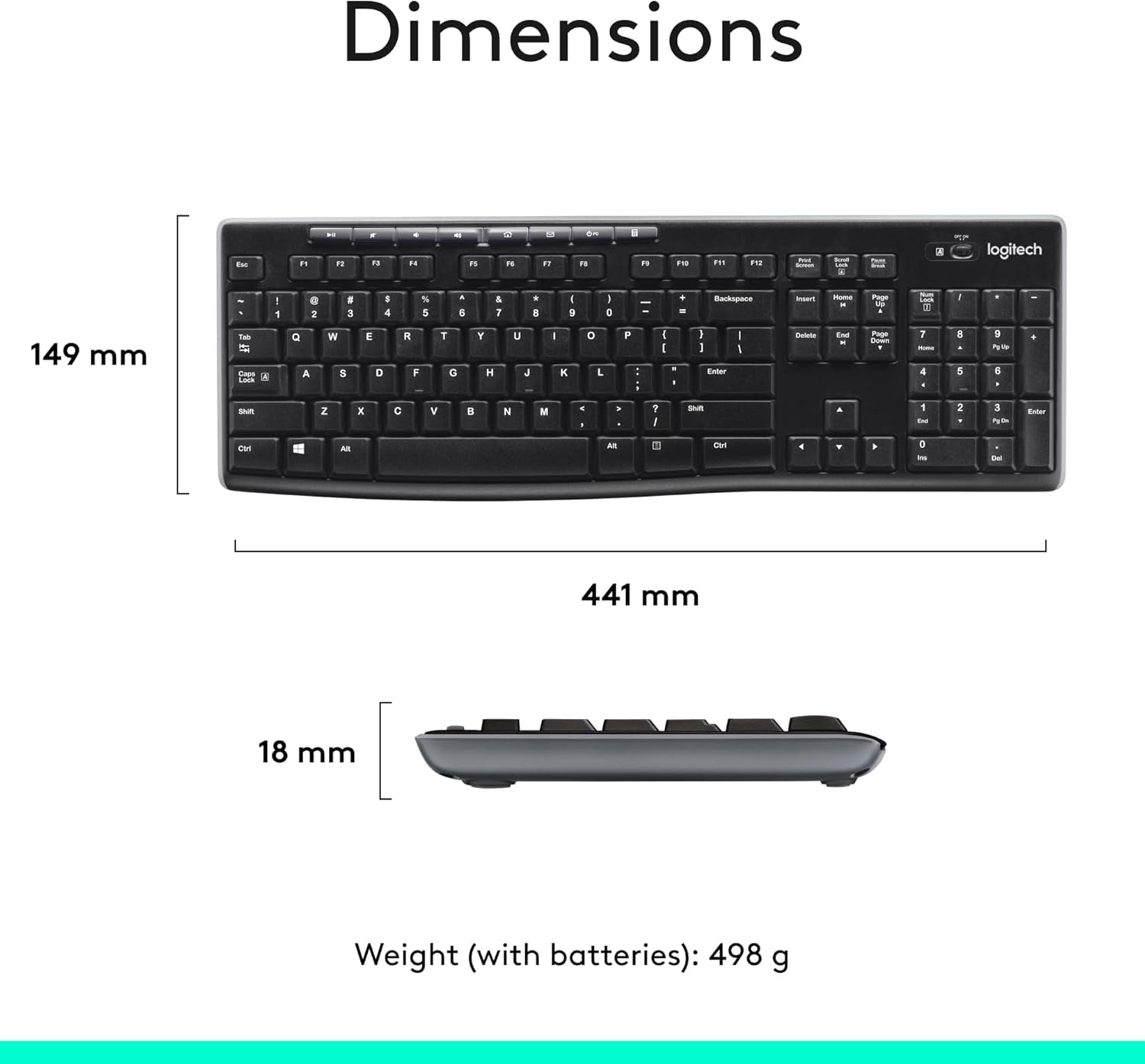 MK270 Wireless Keyboard and Mouse Combo for PC