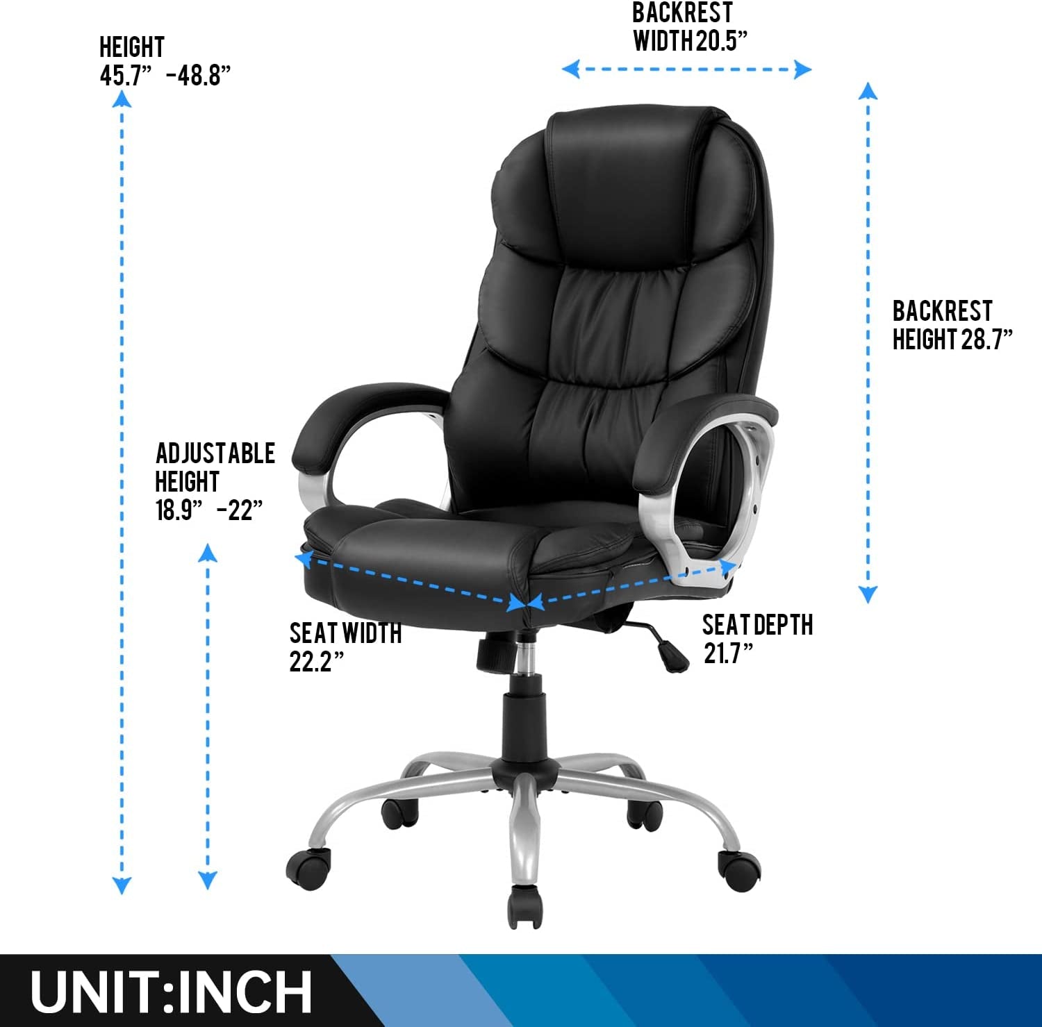 High-Back Office Chair w/Lumbar Support