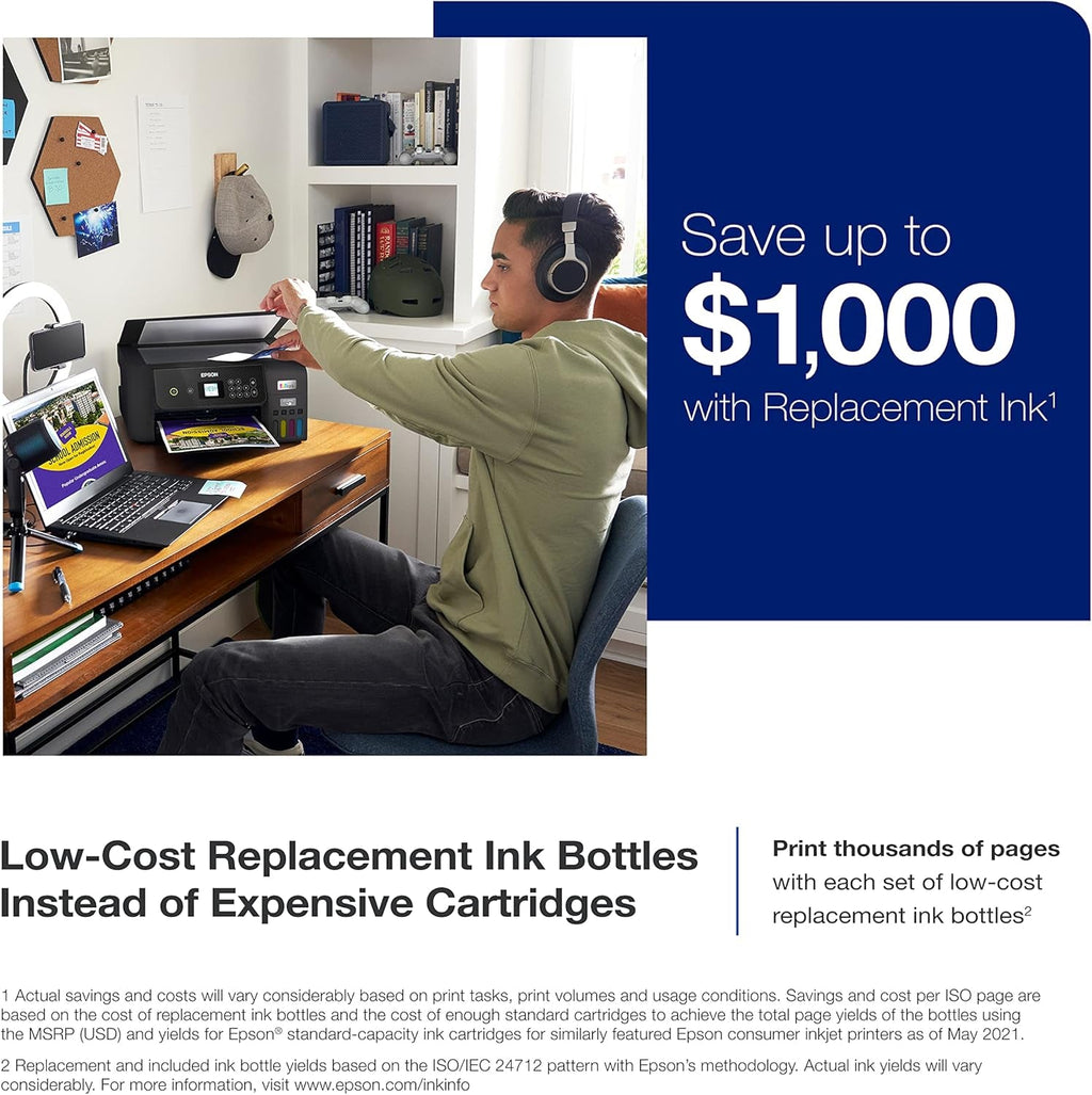 Ecotank ET-2800 Wireless Cartridge-Free Printer w/Scan & Copy