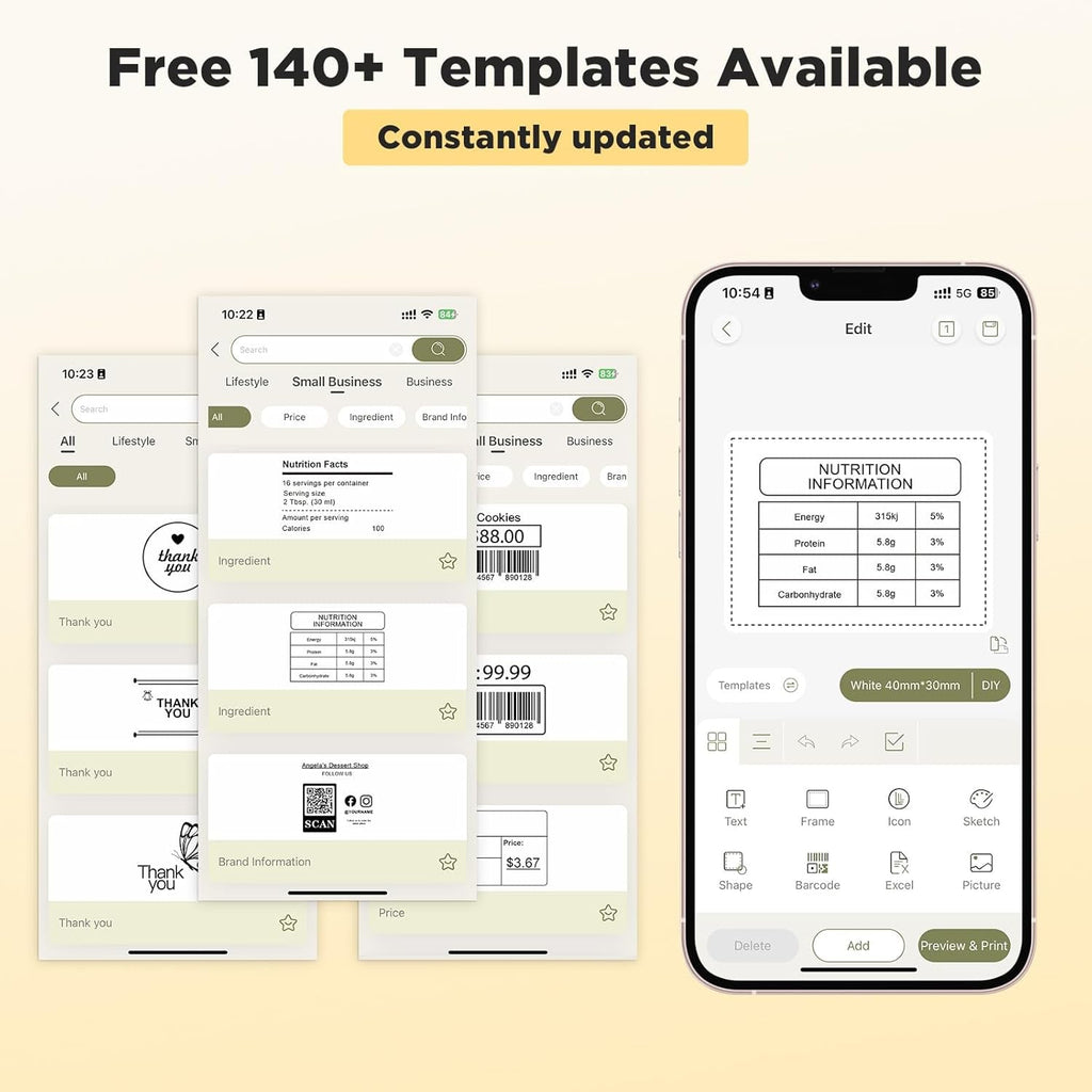 T50M Pro Bluetooth Label Maker Machine with Tape