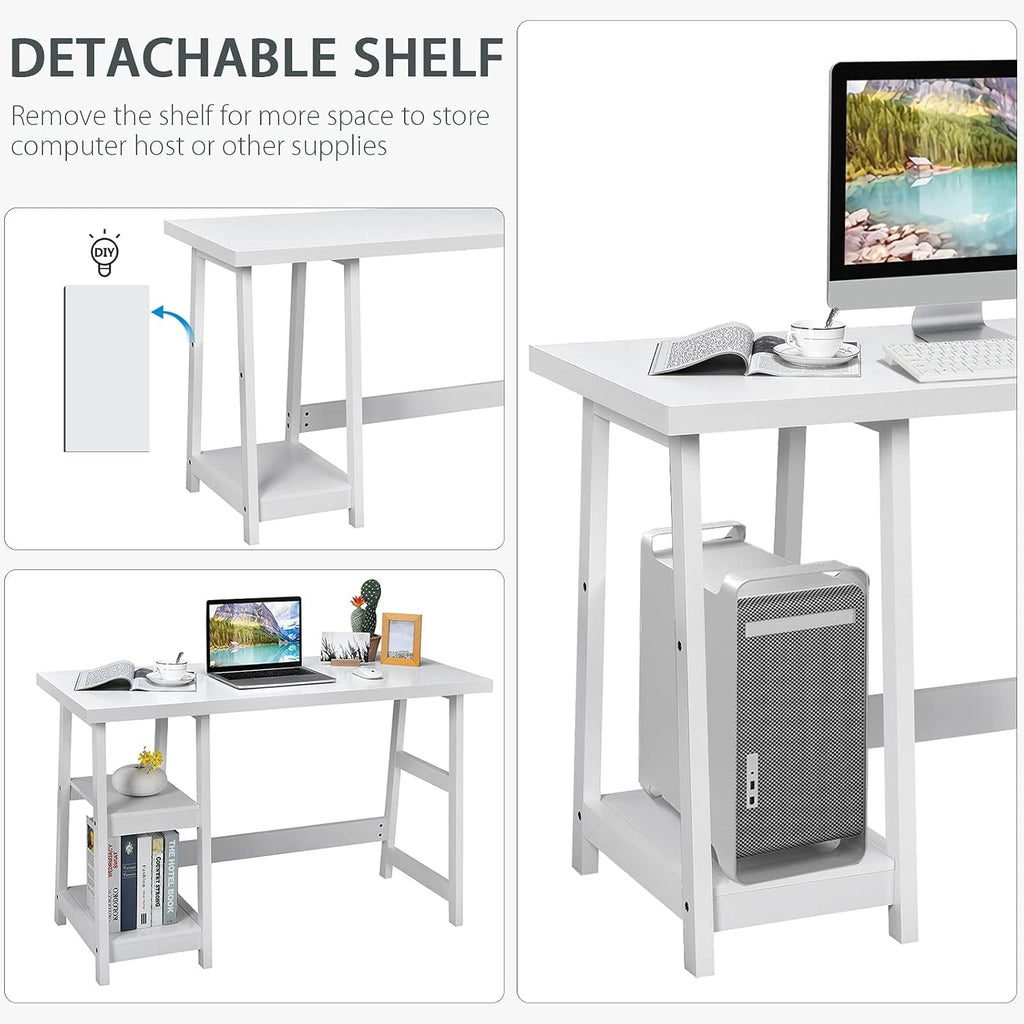 Modern Trestle Desk with Shelves