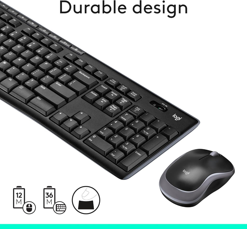 MK270 Wireless Keyboard and Mouse Combo for PC