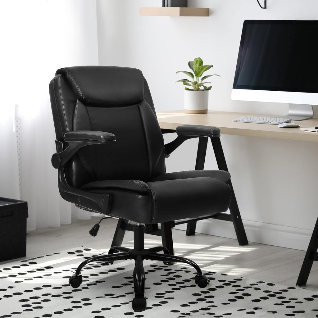 Ergonomic Leather Adjustable Mid-Back Chair
