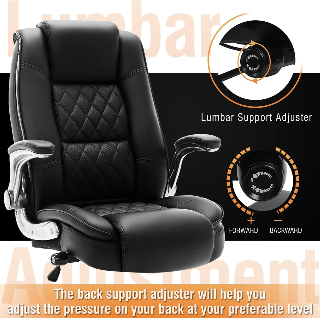 Adjustable High-Back Chair w/Flip Arms & Lumbar