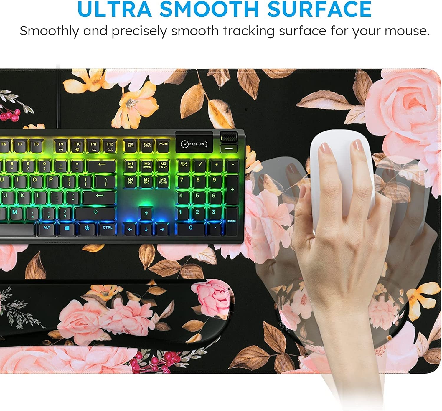 Memory Foam Extended Mouse Pad + Keyboard Wrist Rest