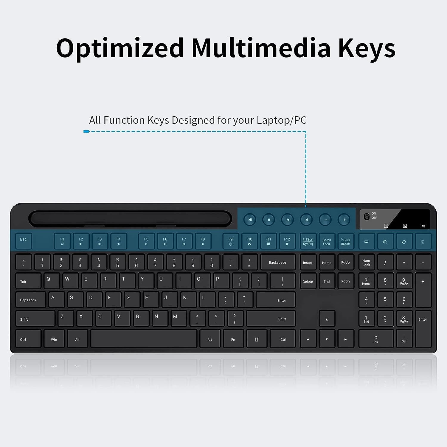 Ergonomic Wireless Keyboard & Mouse Combo w/Tablet Holder
