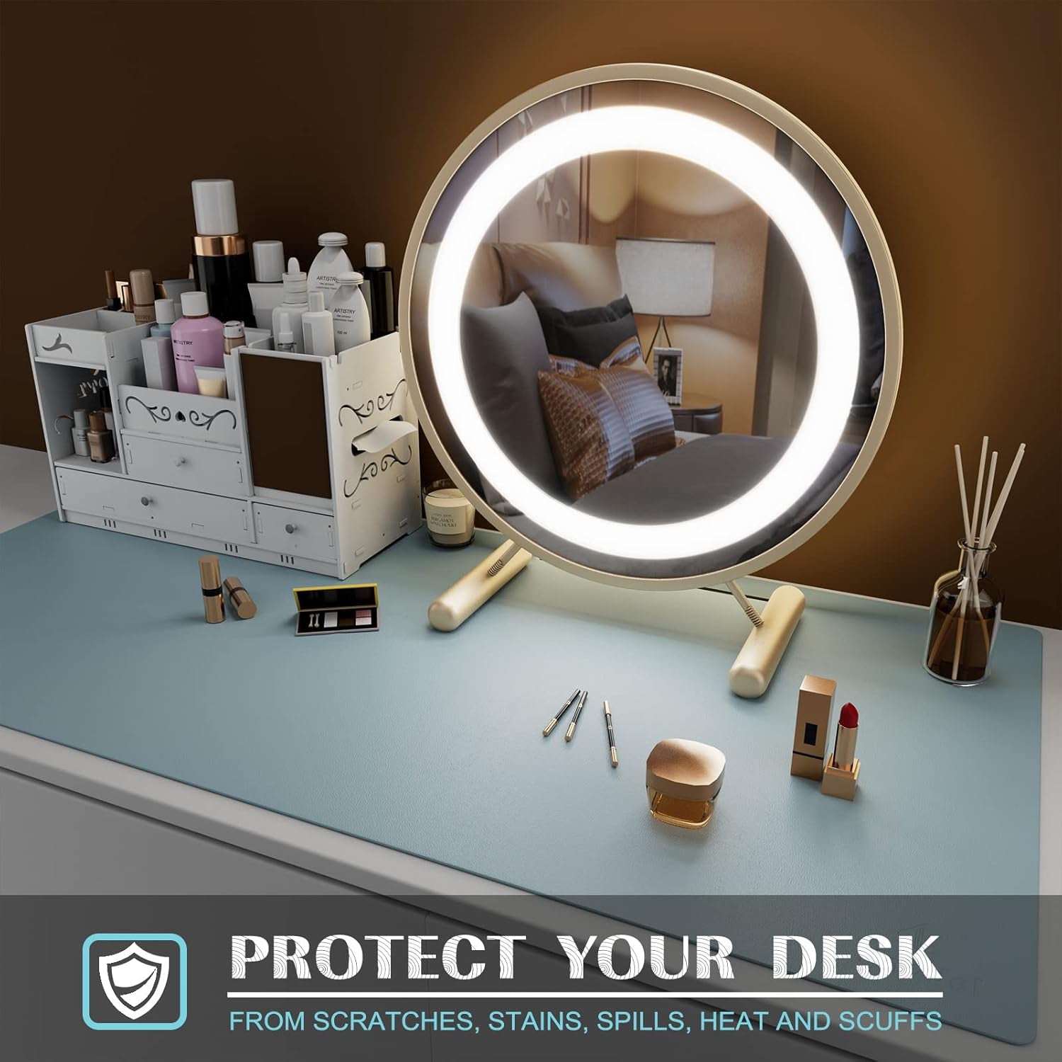 Large Office Leather Desk Mat & Protector
