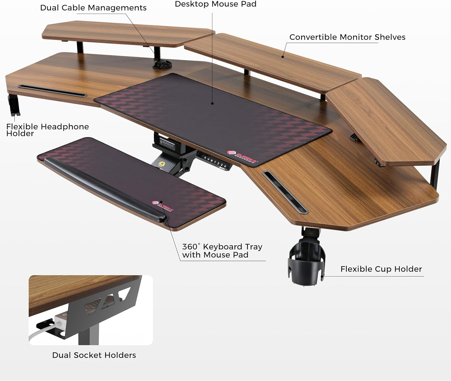 72" Standing Electric Adjustable Height Desk w/Tray