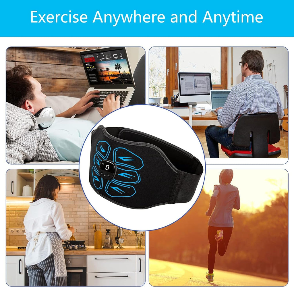 EMS Ab Stimulator Belt – Home/Office Use (Blue)
