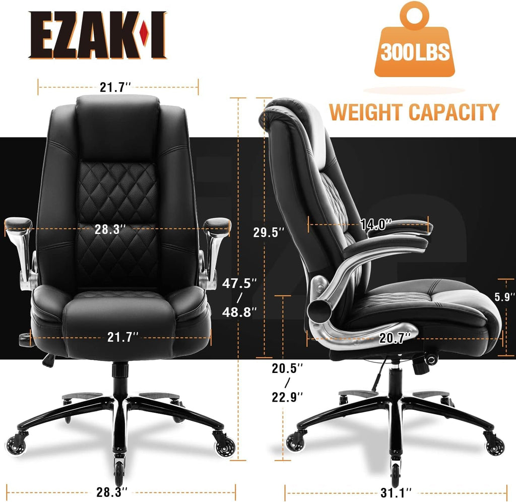 Adjustable High-Back Chair w/Flip Arms & Lumbar