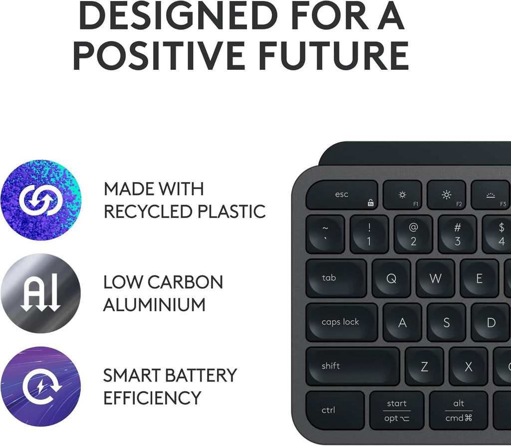 MX Keys S Low Profile Wireless Keyboard for Mac or PC