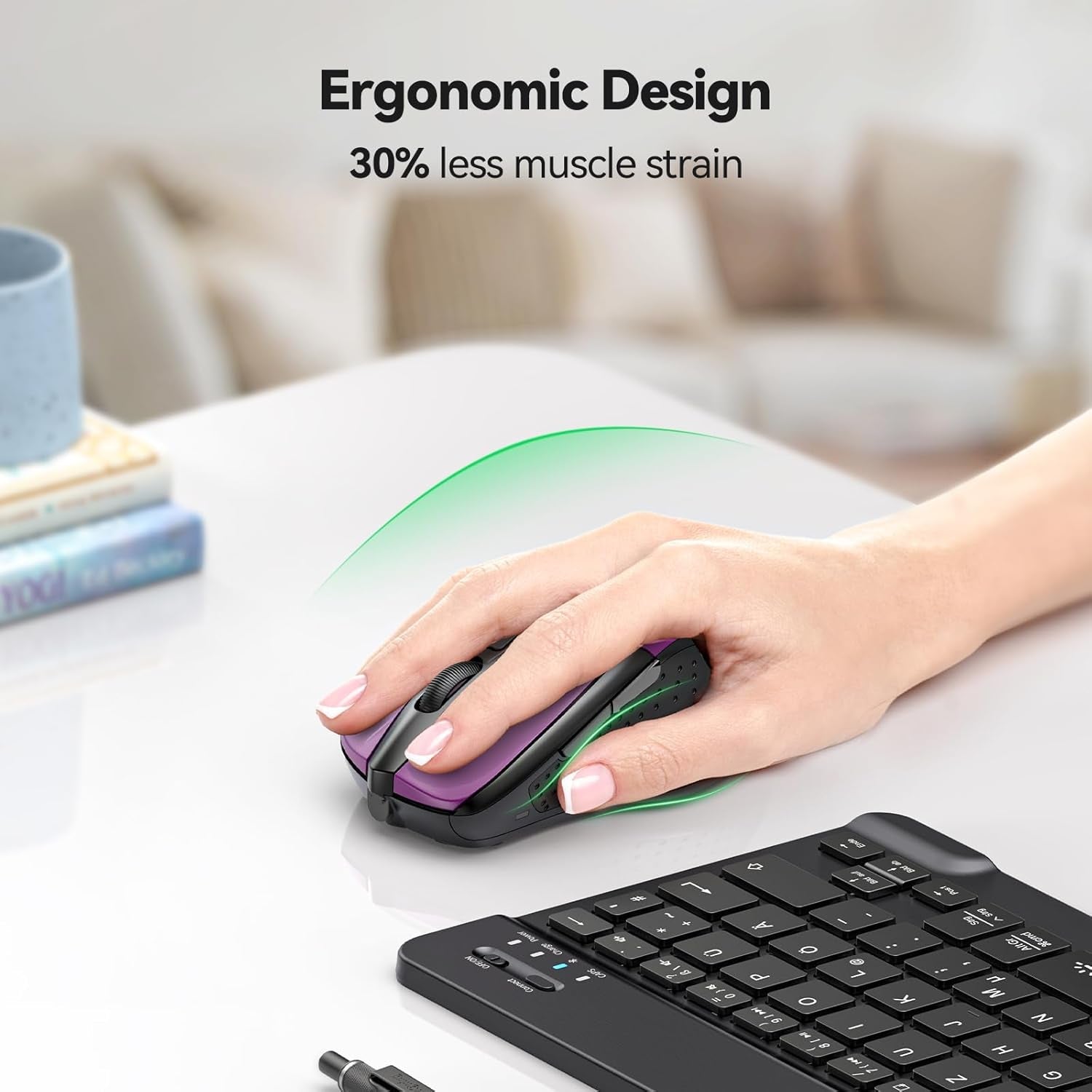 2600 DPI Ergonomic Wireless Mouse