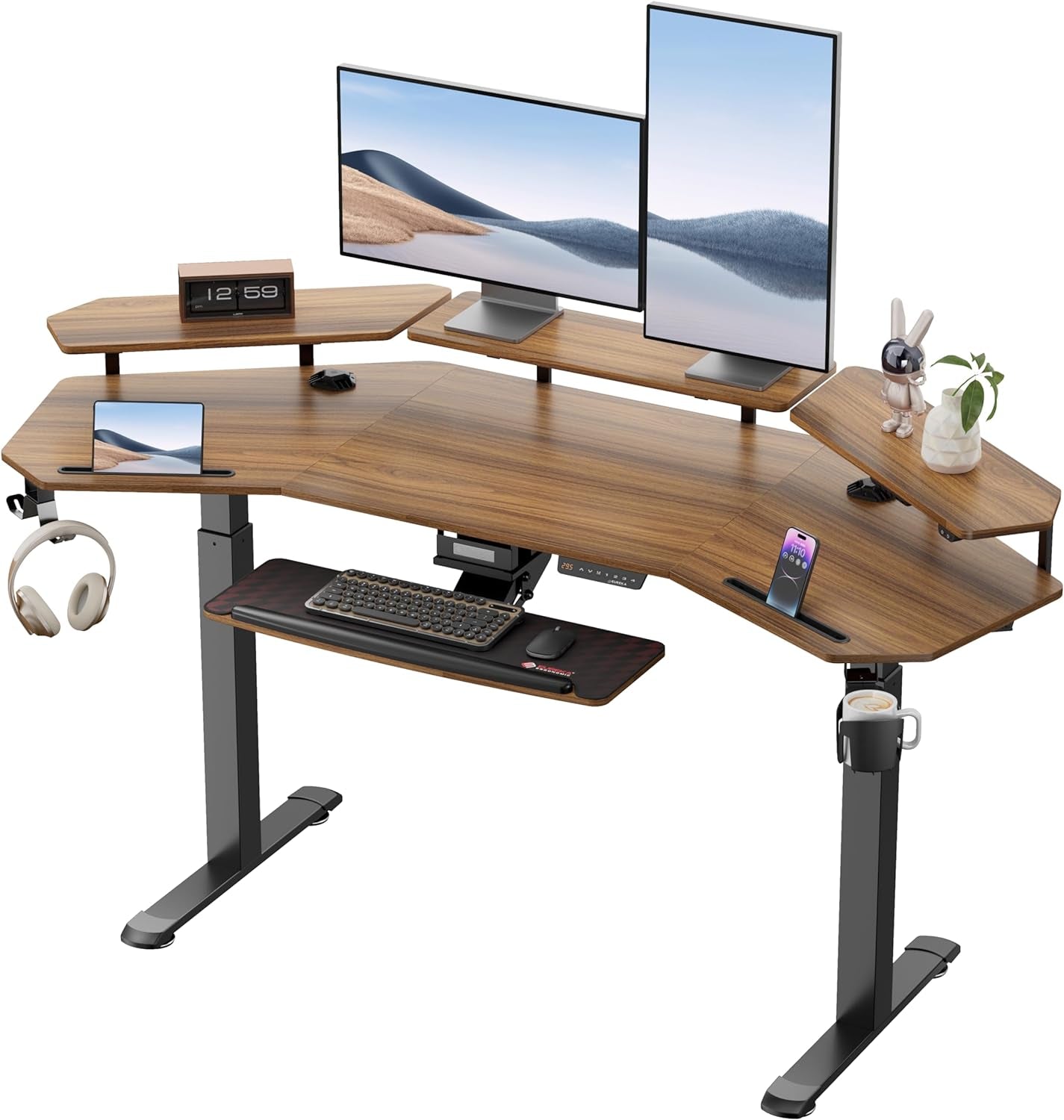 72" Standing Electric Adjustable Height Desk w/Tray
