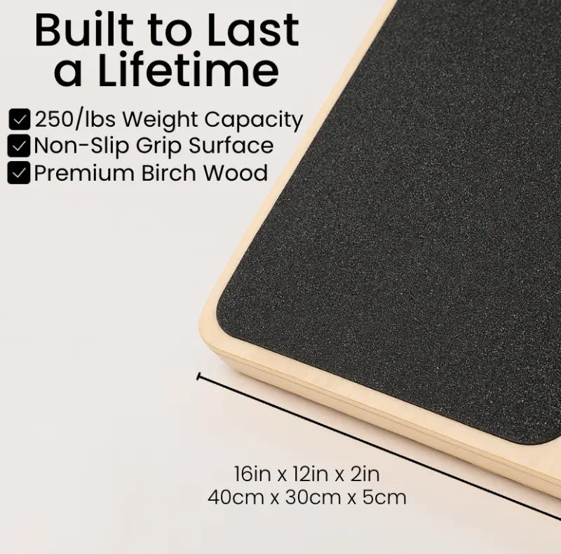 MobilEase™ 2-in-1 Balance + Portable Wooden Slant Board