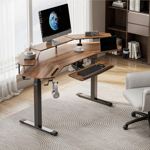 72" Standing Electric Adjustable Height Desk w/Tray