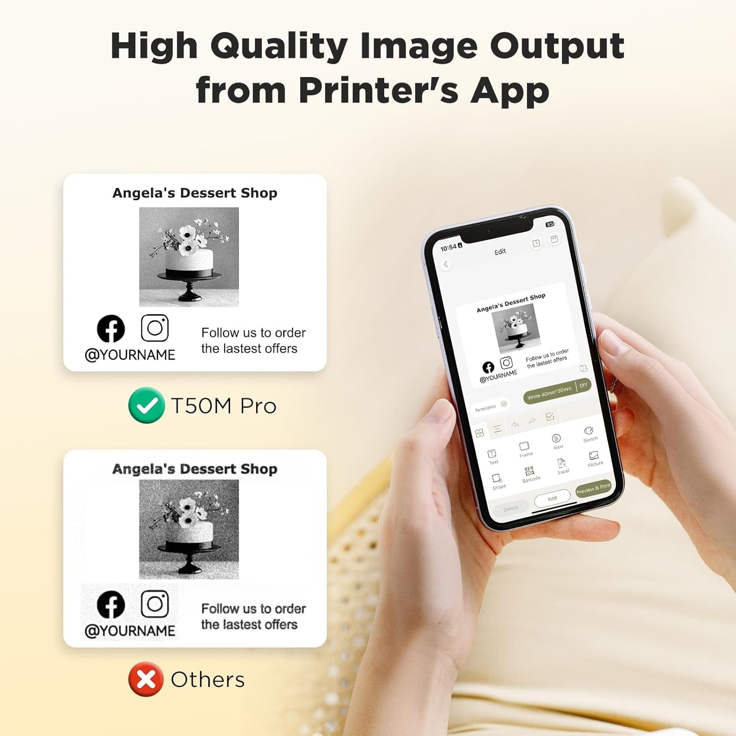 T50M Pro Bluetooth Label Maker Machine with Tape