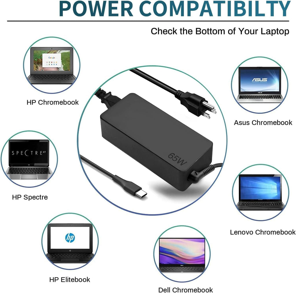 65W USB-C Laptop Charger Replacement for Lenovo