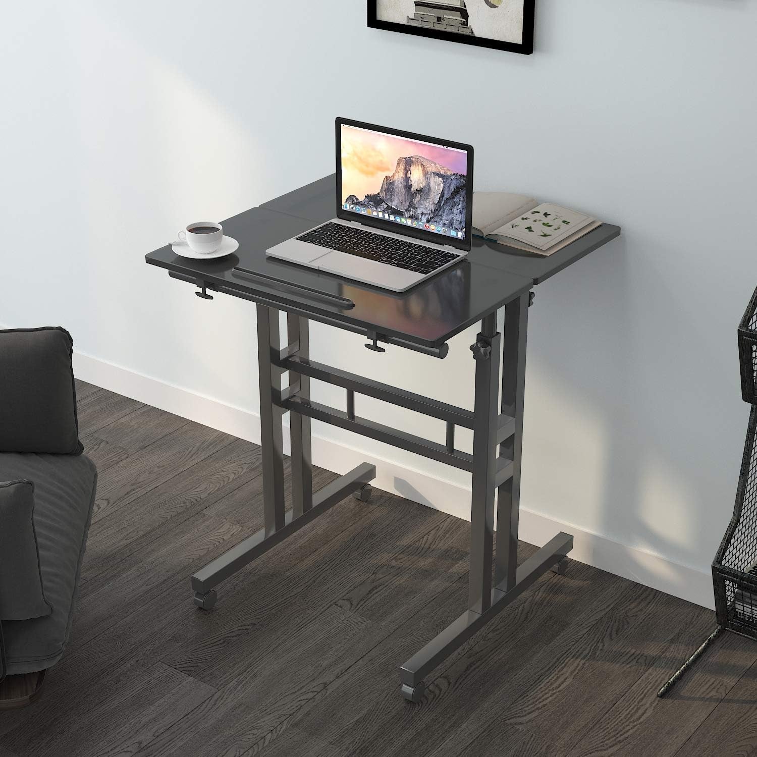 Adjustable Mobile Sit & Stand Desk Workstation