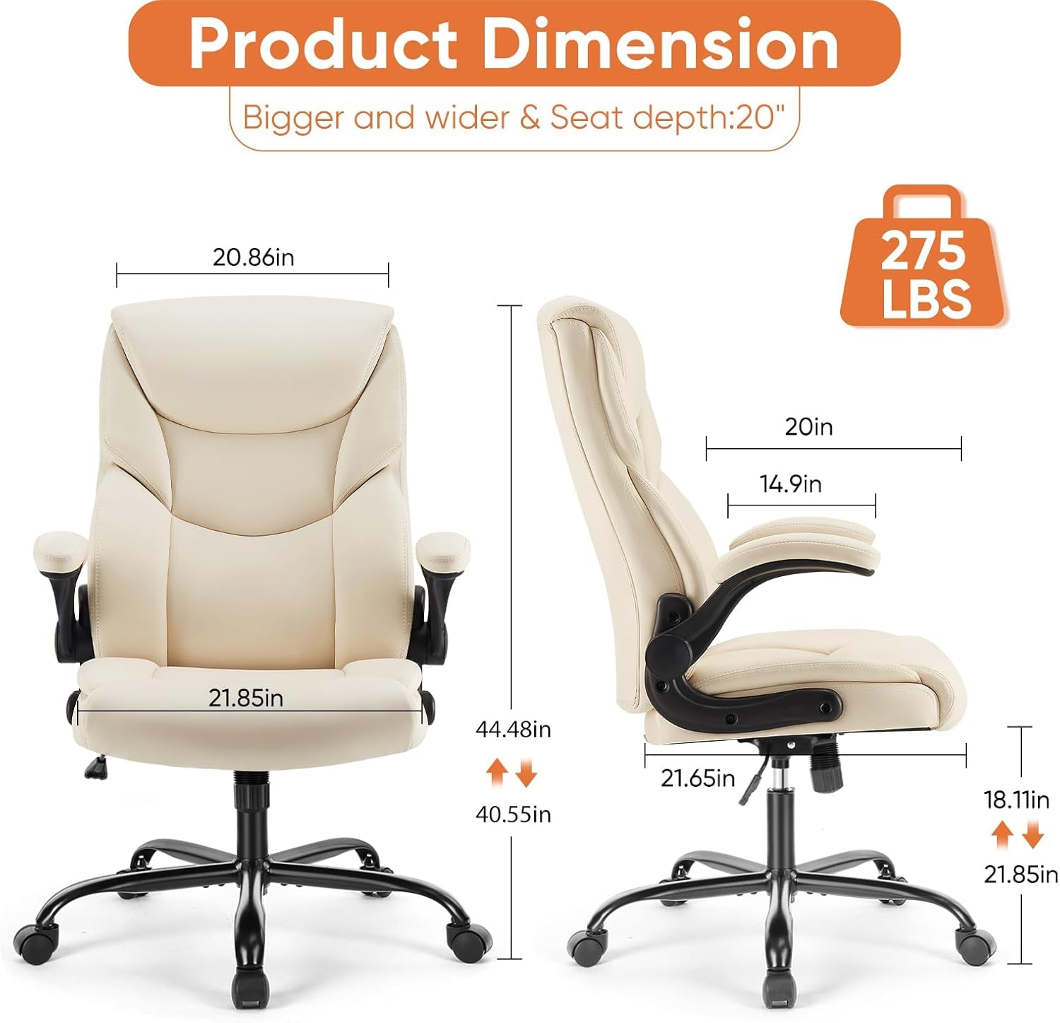 Ergonomic High-Back Leather Heavy Duty Chair