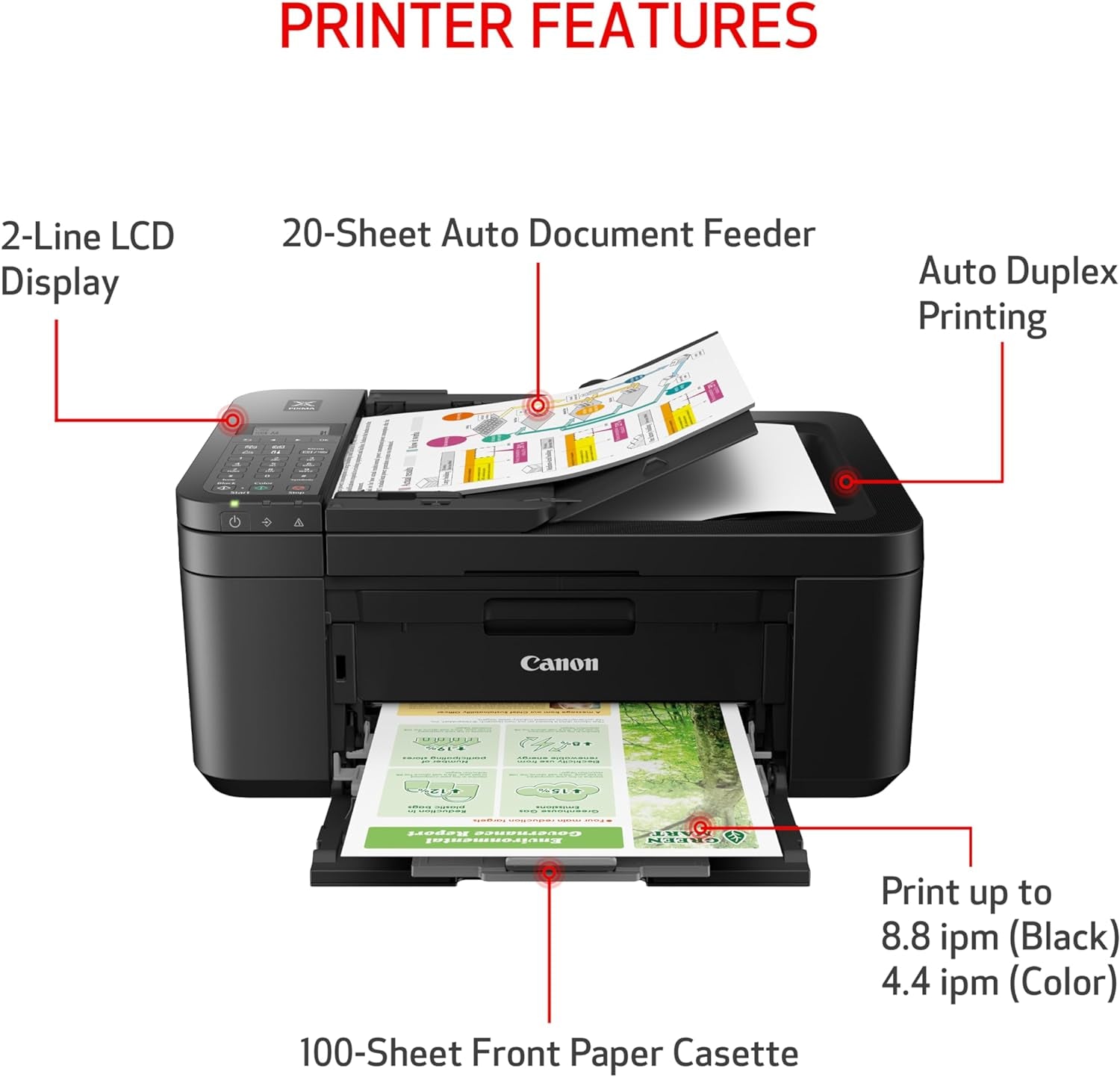 PIXMA TR4720 All-In-One Wireless Printer w/Built-In Fax