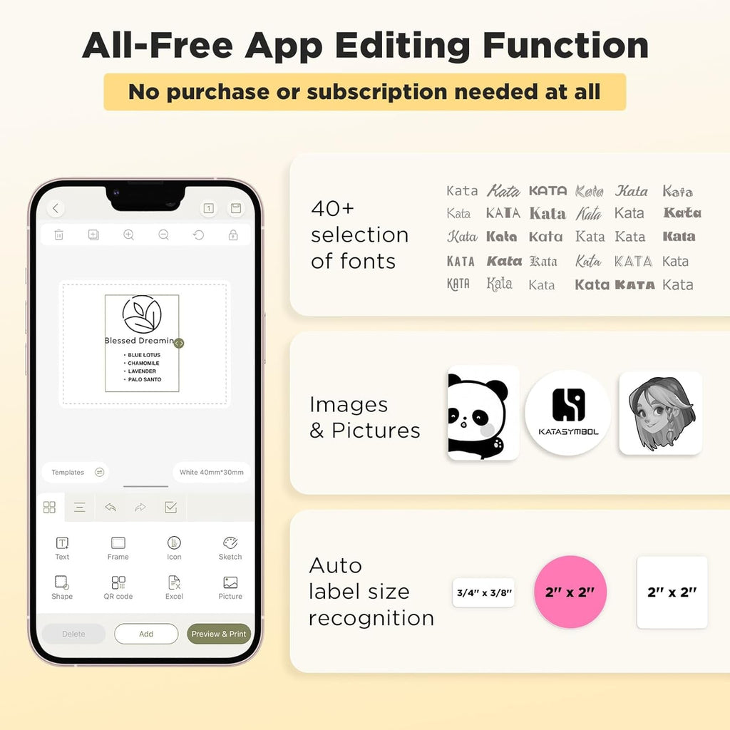 T50M Pro Bluetooth Label Maker Machine with Tape