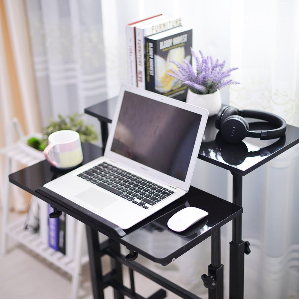 Adjustable Mobile Sit & Stand Desk Workstation