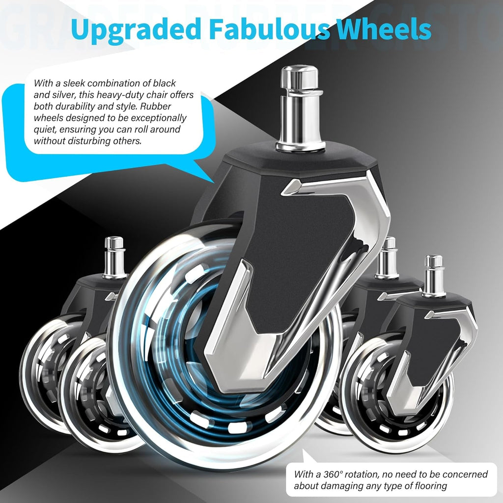 Big and Tall Office Chair 500Lbs - Adjustable Headrest&Lumbar Support, 3D Flip Arms, Large Wheels &Heavy Duty Metal Base, Ergonomic High Back Computer Chair Desk Chair, Thick Padded Extra Wide Seat