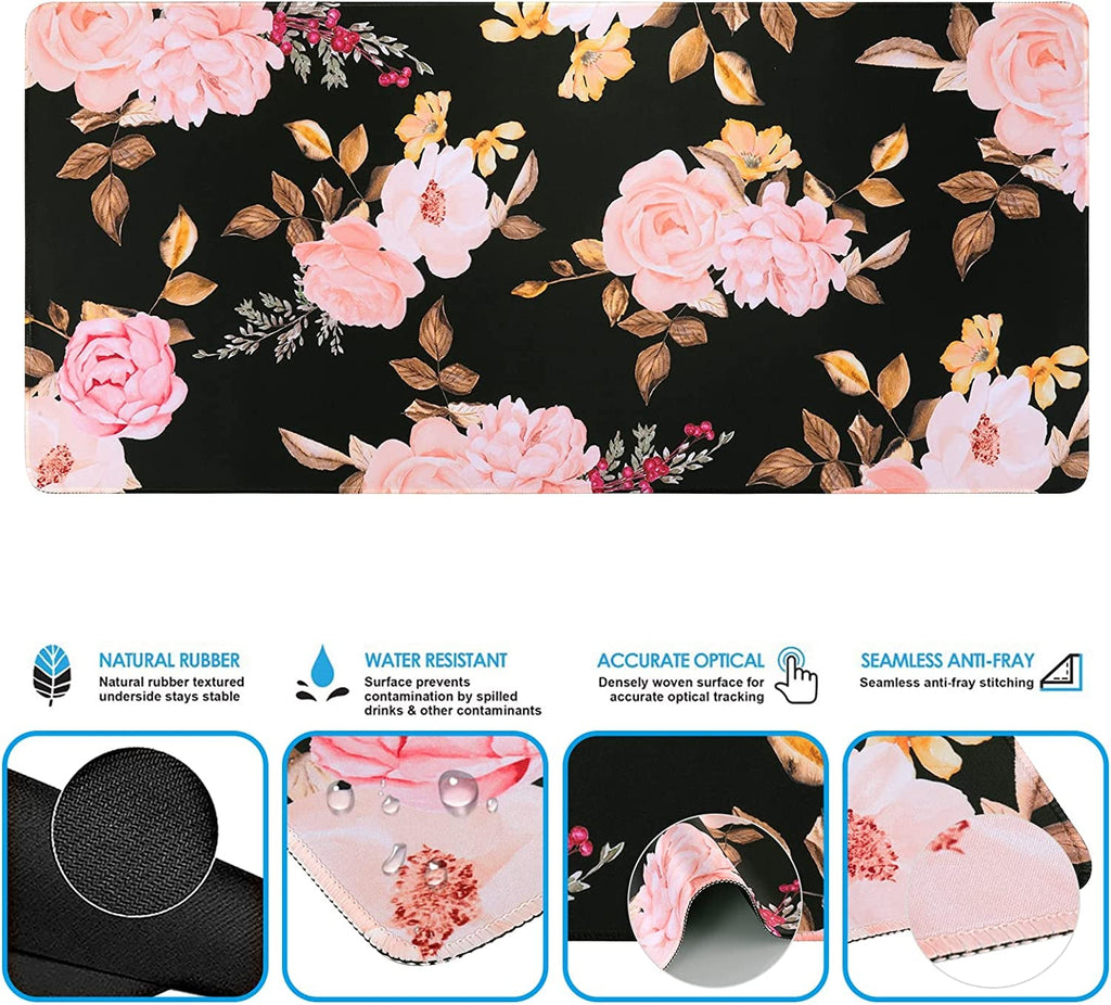 Memory Foam Extended Mouse Pad + Keyboard Wrist Rest