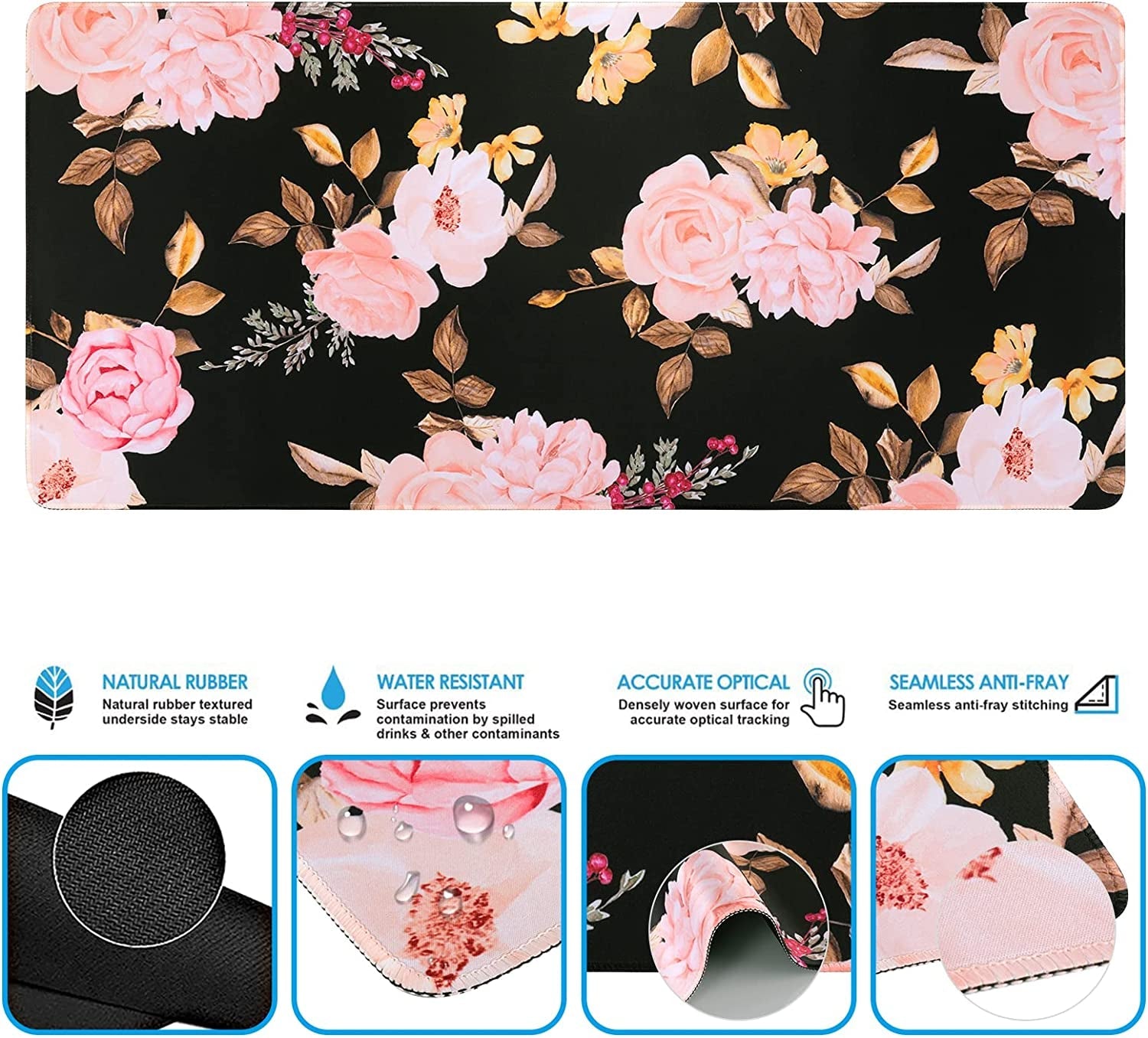 Memory Foam Extended Mouse Pad + Keyboard Wrist Rest