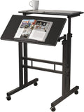 Adjustable Mobile Sit & Stand Desk Workstation