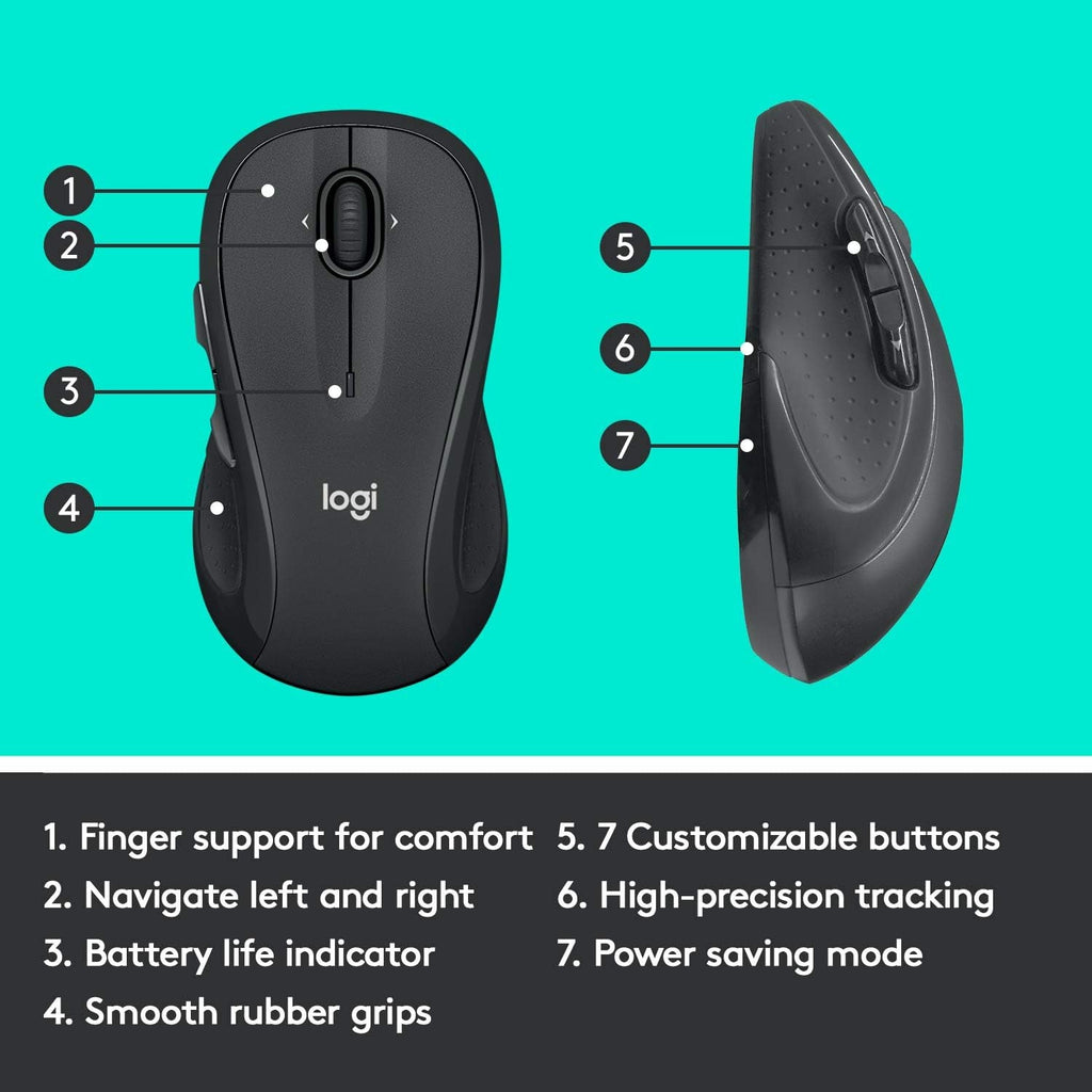 M510 Wireless Mouse for PC with Unifying Receiver