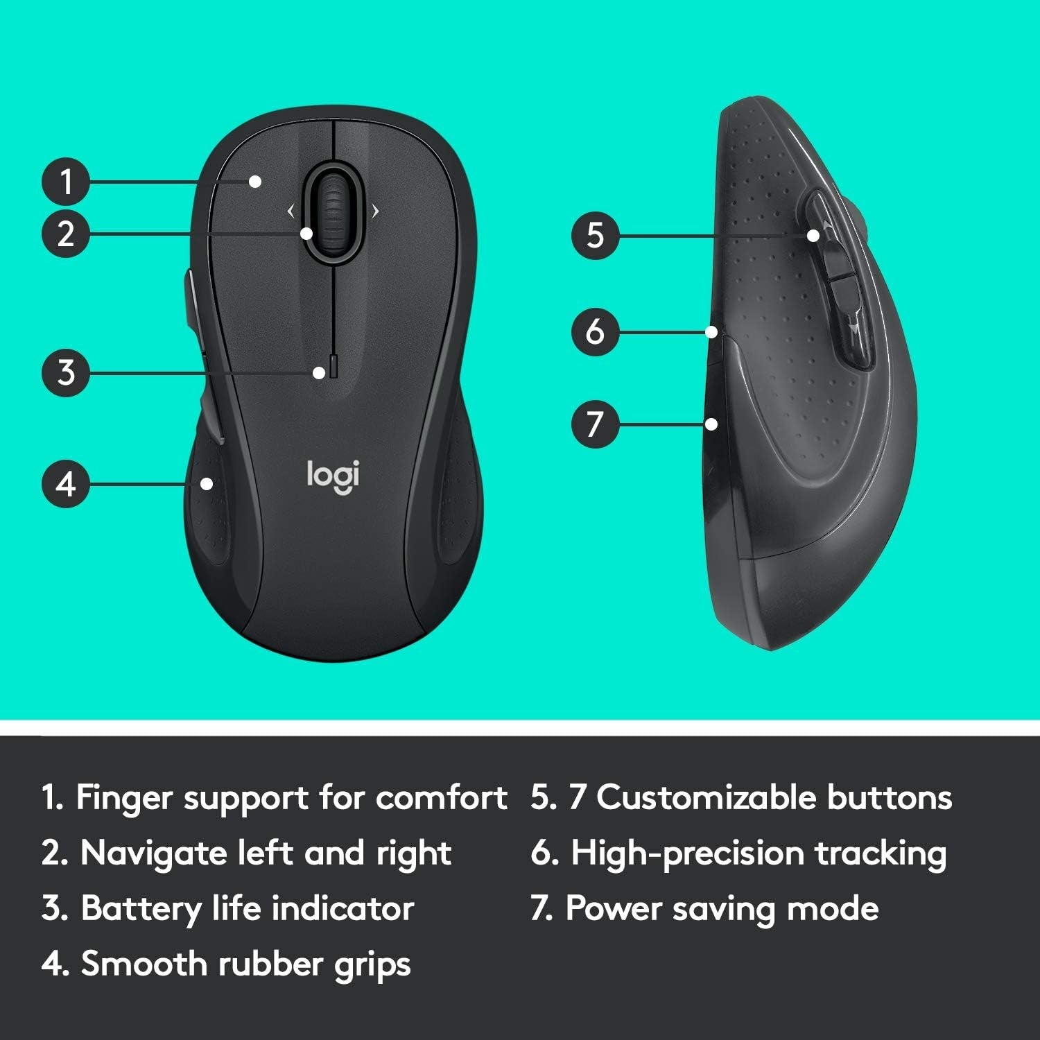 M510 Wireless Mouse for PC with Unifying Receiver