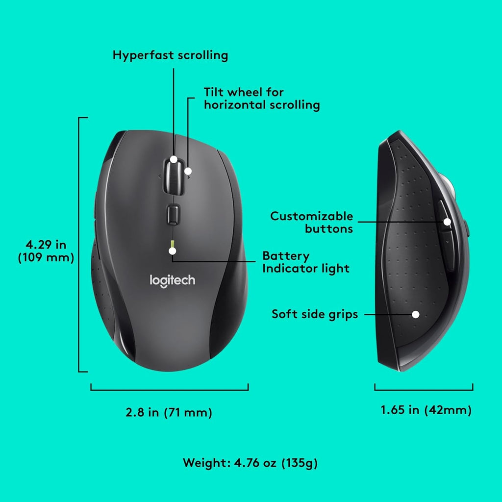 M705 Marathon Wireless Mouse w/Unifying Receiver